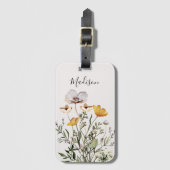 Étiquette À Bagage Bouquet Fleur sauvage séché par calligraphie de mo (Devant Vertical)