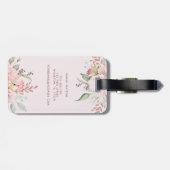 Étiquette À Bagage Bouquet floral monogramme rose et pivoine (Dos horizontal)