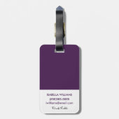 Étiquette À Bagage Bouquet floral pourpre de Frida Kahlo | (Dos Vertical)