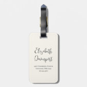 Étiquette À Bagage Bouquet floral rose, orange et blanc (Dos Vertical)