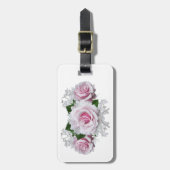 Étiquette À Bagage Bouquet rose (Devant Vertical)