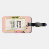 Étiquette À Bagage Bouquet rose et rose blanche (Dos horizontal)