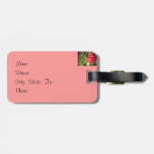 Étiquette À Bagage Bourgeon de rose rouge (Dos horizontal)