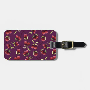 Étiquette À Bagage Bourgogne Rouge Blush rose Russe Bohème Floral