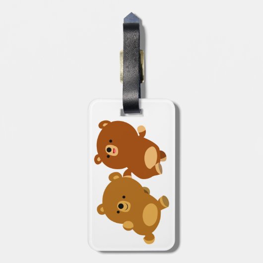 Étiquette À Bagage Bours de dessin mignonnes facétieuses (Dos Vertical)