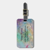 ÉTIQUETTE À BAGAGE BOUTEILLE MAGIQUE EN ÉCLAIRAGE D'OR (Devant Vertical)