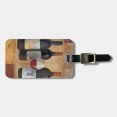 Étiquette À Bagage Bouteilles de vin avec le verre (Devant horizontal)
