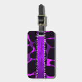 Étiquette À Bagage Boutique Imprimé Léopard Vache Violet (Devant Vertical)