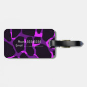 Étiquette À Bagage Boutique Imprimé Léopard Vache Violet (Dos horizontal)