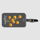 Étiquette À Bagage Bouton Billy jaune fleur australienne originaire (Devant Horizontal)