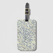 Étiquette À Bagage Bouton bleu saule (par William Morris) (Devant Vertical)