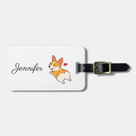 Étiquette À Bagage Bouts de corgi (Devant horizontal)