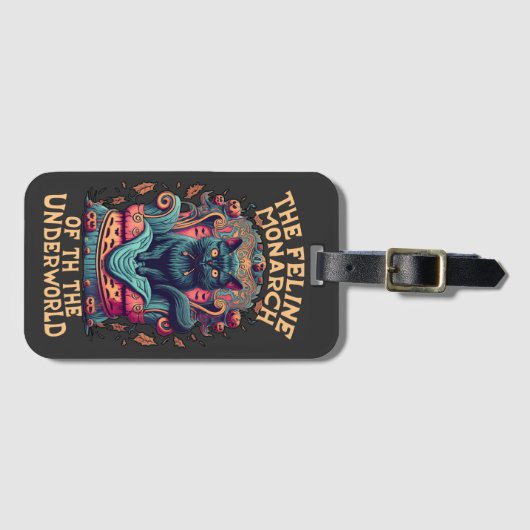 Étiquette À Bagage Bow au monarque Feline de l'enfer Éffrayant (Devant Horizontal)