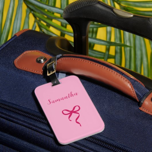Étiquette À Bagage Bow rose personnalisé (Insitu Rectoal 1)