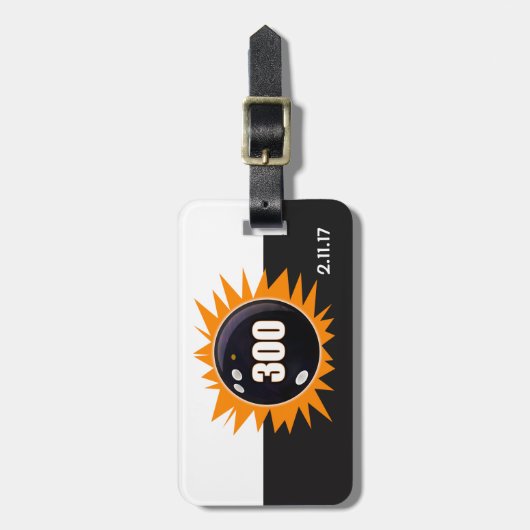 Étiquette À Bagage Bowling 300 Jeu Orange Glow (Devant Vertical)