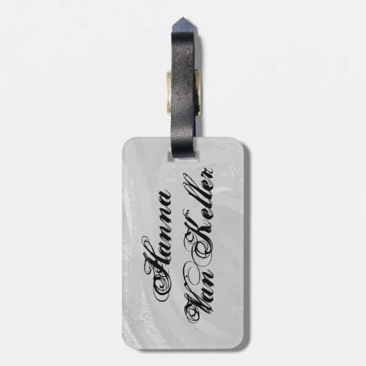 Étiquette À Bagage Bowling Ball Cow Grey (Dos Vertical)