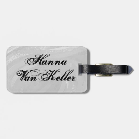 Étiquette À Bagage Bowling Ball Cow Grey (Dos horizontal)