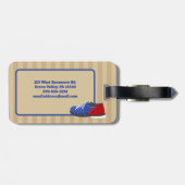 Étiquette À Bagage Bowling Ball et Pins Personnalisé (Dos horizontal)