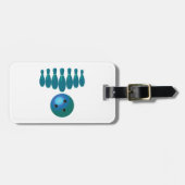 Étiquette À Bagage Bowling Ball et Pins Sports amusants (Devant horizontal)