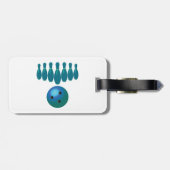 Étiquette À Bagage Bowling Ball et Pins Sports amusants (Dos horizontal)