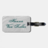 Étiquette À Bagage Bowling Ball Leopard Turquoise (Dos horizontal)