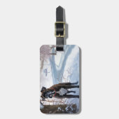 Étiquette À Bagage Boxe Laisser Neige Noël (Devant Vertical)