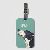 Étiquette À Bagage Boxe noire et blanche (Devant Vertical)