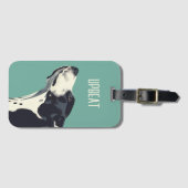 Étiquette À Bagage Boxe noire et blanche (Devant Horizontal)