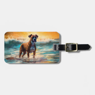 Étiquette À Bagage Boxer Beach Surfing Peinture