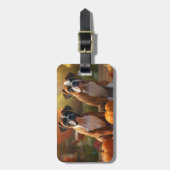 Étiquette À Bagage Boxer Chiot Automne Citrouille de plaisir (Devant Vertical)