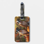 Étiquette À Bagage Boxer Chiot Automne Citrouille de plaisir (Dos Vertical)