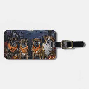 Étiquette À Bagage Boxer Halloween Épouvantable