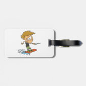 Étiquette À Bagage Boy Wakeboard Fun Summer Sports nautiques (Dos horizontal)