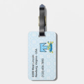 Étiquette À Bagage Boys Blue Letter T pour Turtle Monogrammed Travel (Dos Vertical)