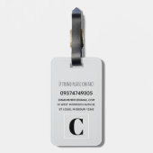 Étiquette À Bagage Boys Cute Grey Kids Airplane Travel  (Dos Vertical)