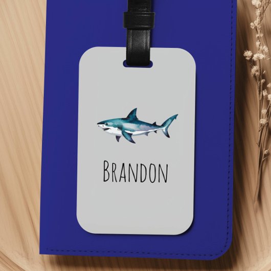 Étiquette À Bagage Boys Cute Shark Kids