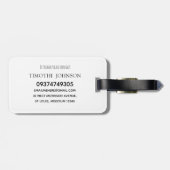 Étiquette À Bagage Boys Simple Cute Grey Kids Airplane Travel  (Dos horizontal)