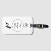 Étiquette À Bagage Brame en silhouette foncée en encre noire (Devant Horizontal)