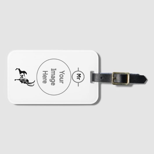 Étiquette À Bagage Brame en silhouette foncée en encre noire (Devant Horizontal)