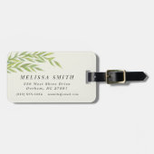 Étiquette À Bagage Branche verte simple (Devant horizontal)