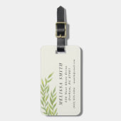 Étiquette À Bagage Branche verte simple (Devant Vertical)