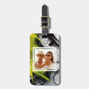 Étiquette À Bagage Brassage noir et jaune Ajouter votre nom