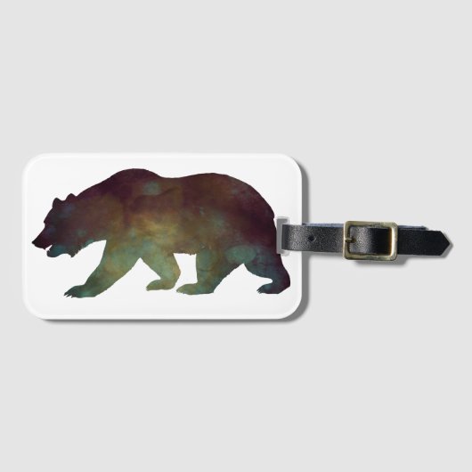 Étiquette À Bagage Brave comme un Ours Aquarelle (Devant Horizontal)