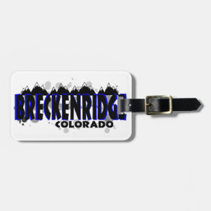 Étiquette À Bagage Breckenridge grunge bleu au néon le Colorado