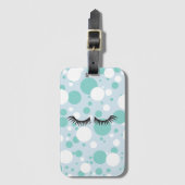 Étiquette À Bagage BRIDE & Bridesmaitres Turquoise Polka Dot Bridal P (Devant Vertical)