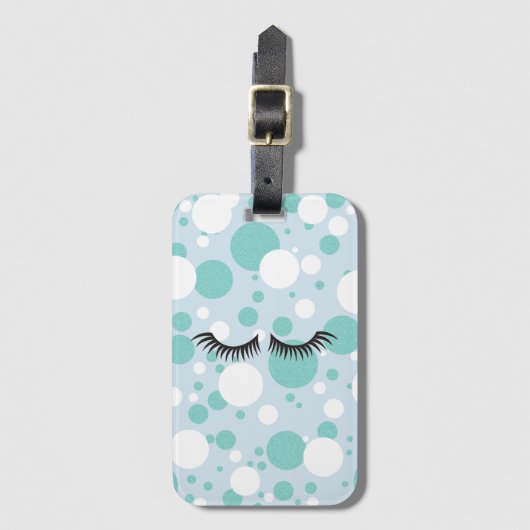 Étiquette À Bagage BRIDE & Bridesmaitres Turquoise Polka Dot Bridal P (Devant Vertical)