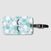 Étiquette À Bagage BRIDE & Bridesmaitres Turquoise Polka Dot Bridal P (Devant Horizontal)