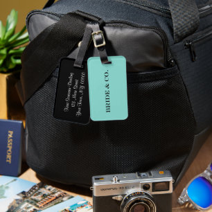 Étiquette À Bagage BRIDE Turquoise Blue Shower Party Personnalisé