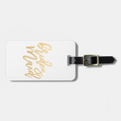 Étiquette À Bagage Bridesmaid blanc et Gold Travel (Devant horizontal)