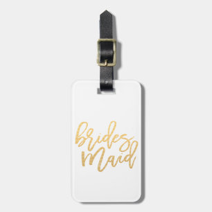 Étiquette À Bagage Bridesmaid blanc et Gold Travel